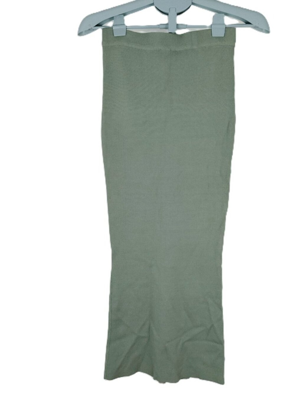 Hello Molly Mayfair Ribbed Knit Maxi Skirt Women's Size 6 Khaki Green Stretch